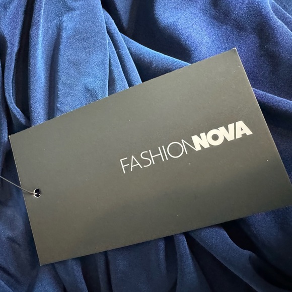 Navy Ruched Midi Dress - Picture 10 of 12